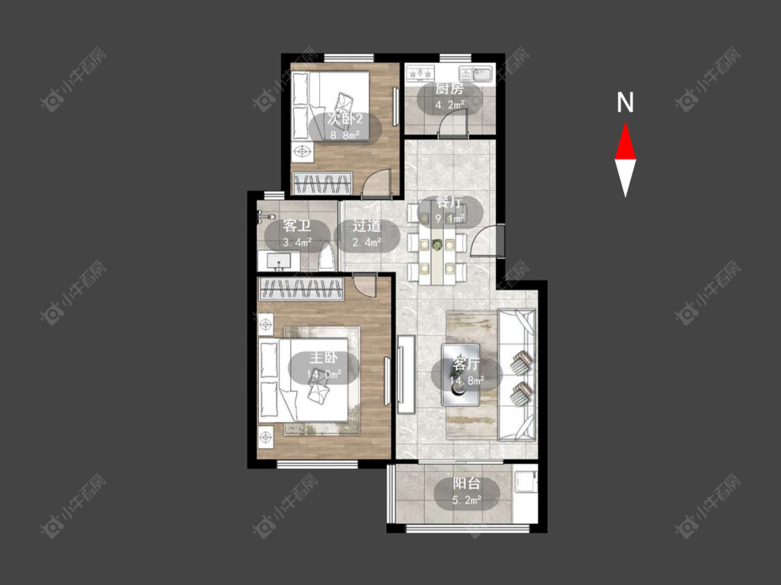 常州空港二村在售二手房源户型图_小牛看房