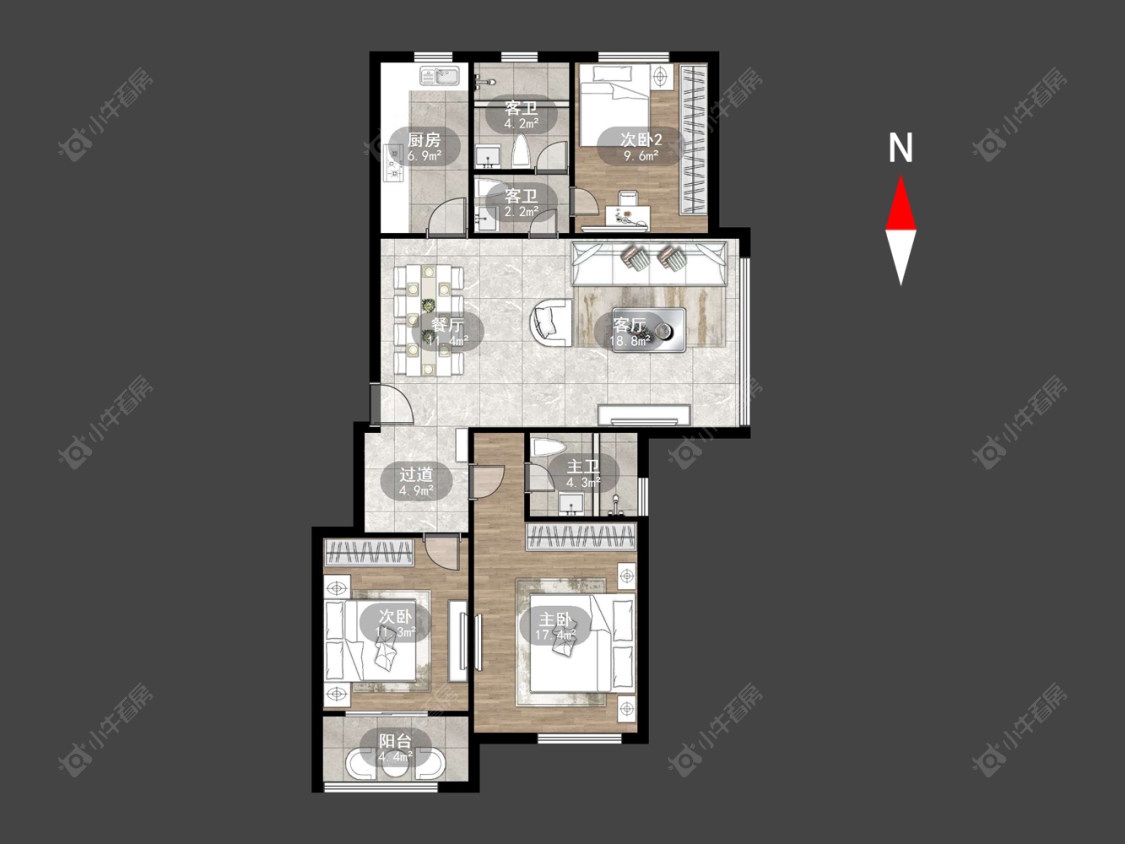 常州清水湾花园一期在售二手房源户型图_小牛看房