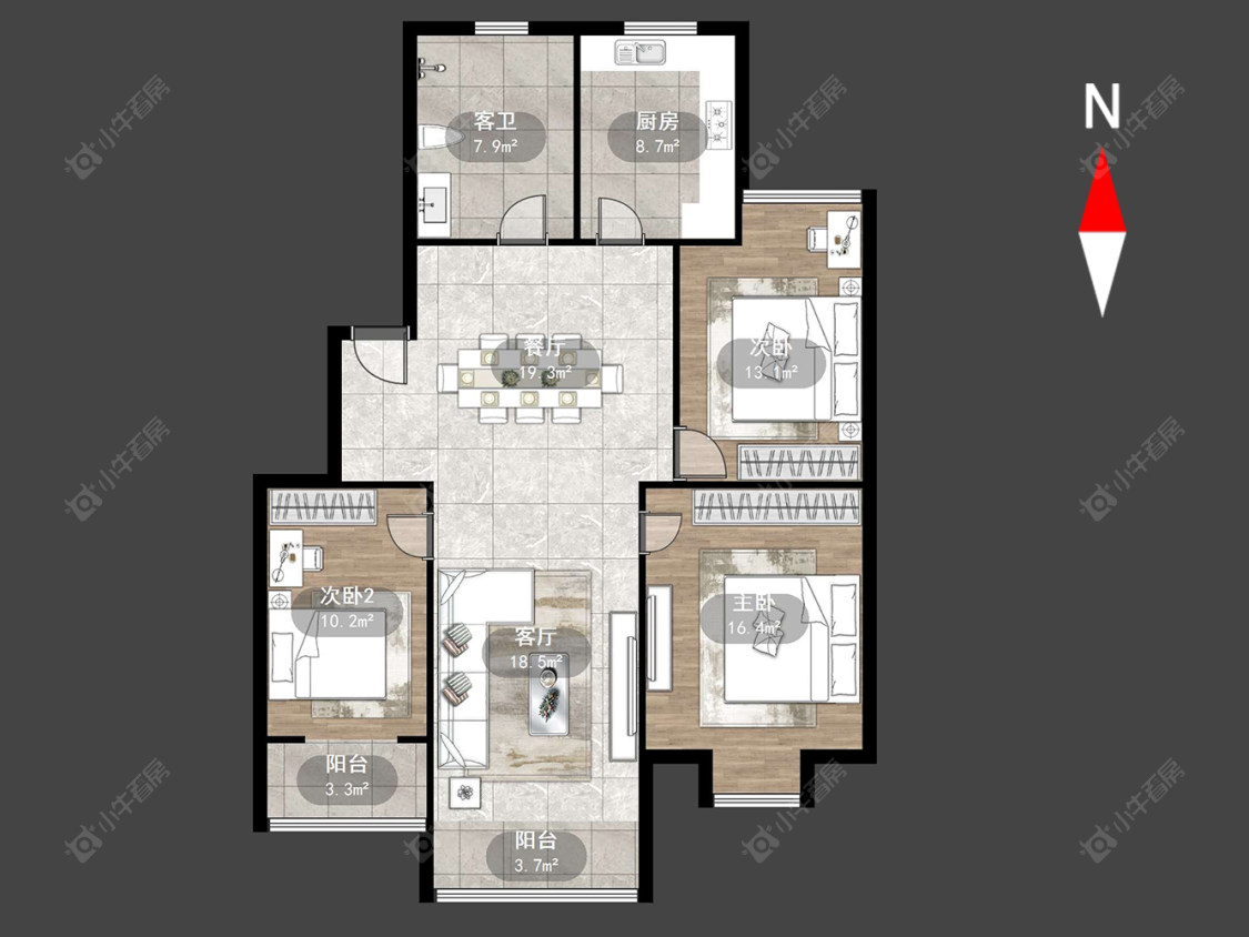 常州河苑家园二期在售二手房源户型图_小牛看房