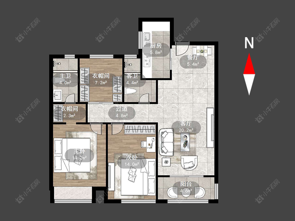 常州绿地香奈在售二手房源户型图_小牛看房