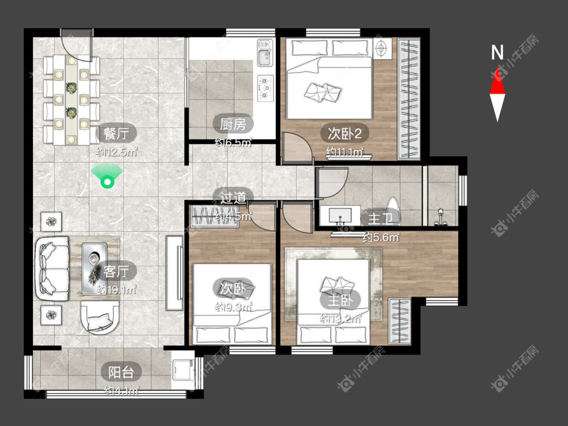 常州侨光苑在租房源户型图_小牛看房