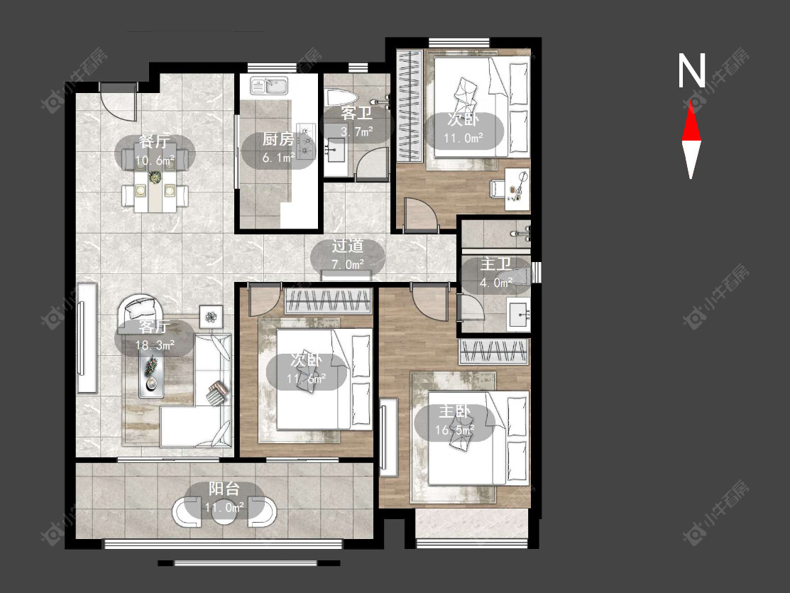 菱港锦园房源户型图 常州菱港锦园在售二手房源户型图_小牛看房