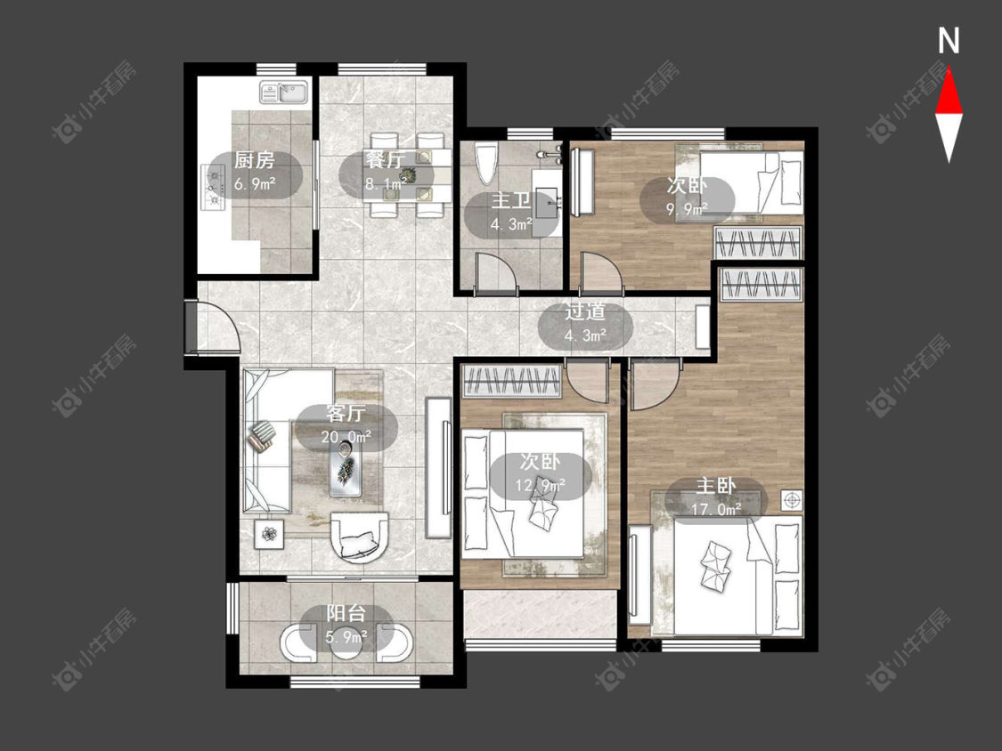 常州雨润城在售二手房源户型图_小牛看房