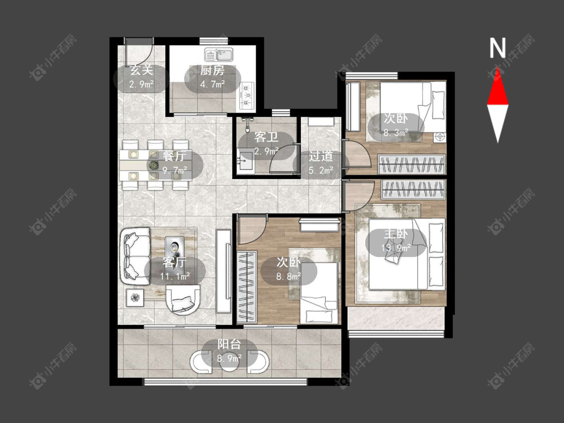 常州中梁金科启宸在售二手房源户型图_小牛看房