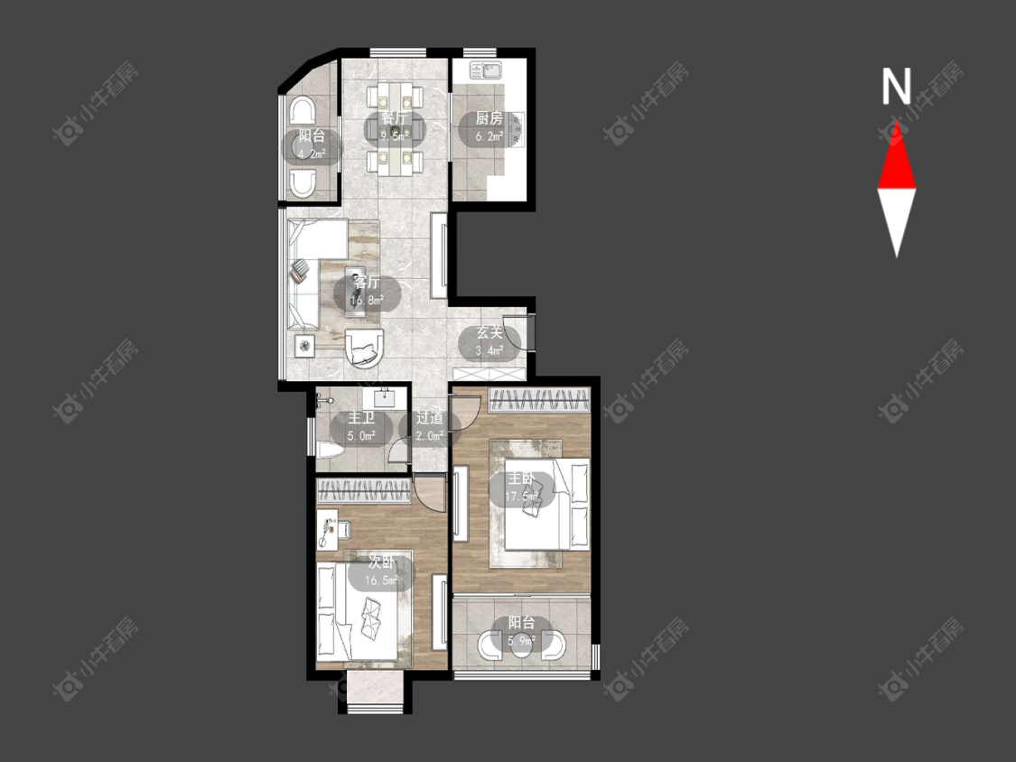 常州府琛花园在售二手房源户型图_小牛看房