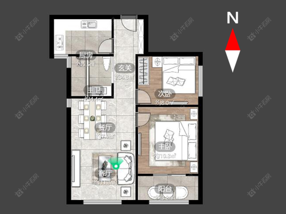 绿地世纪城一期房源户型图 常州绿地世纪城一期在售二手房源户型图_小牛看房