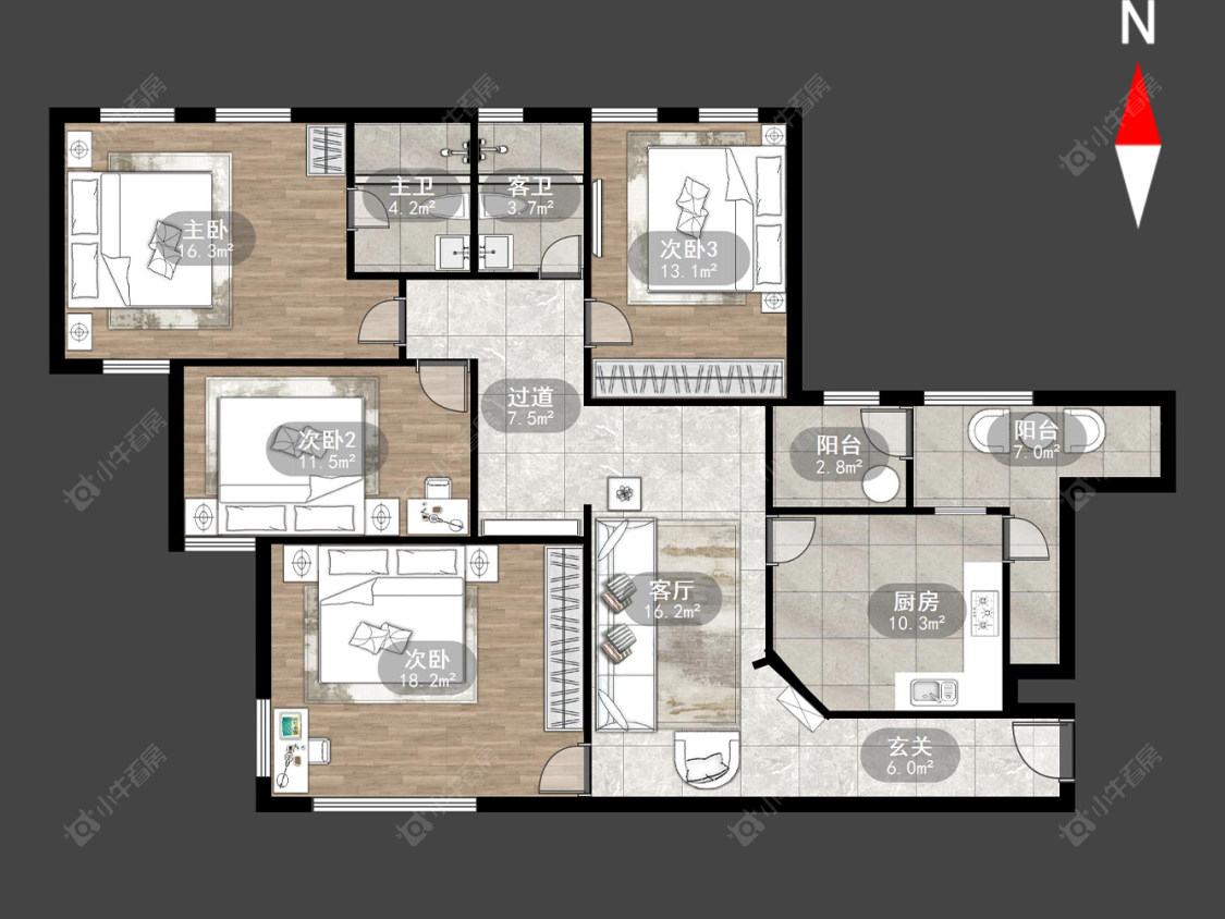 常州福康宁花园在售二手房源户型图_小牛看房
