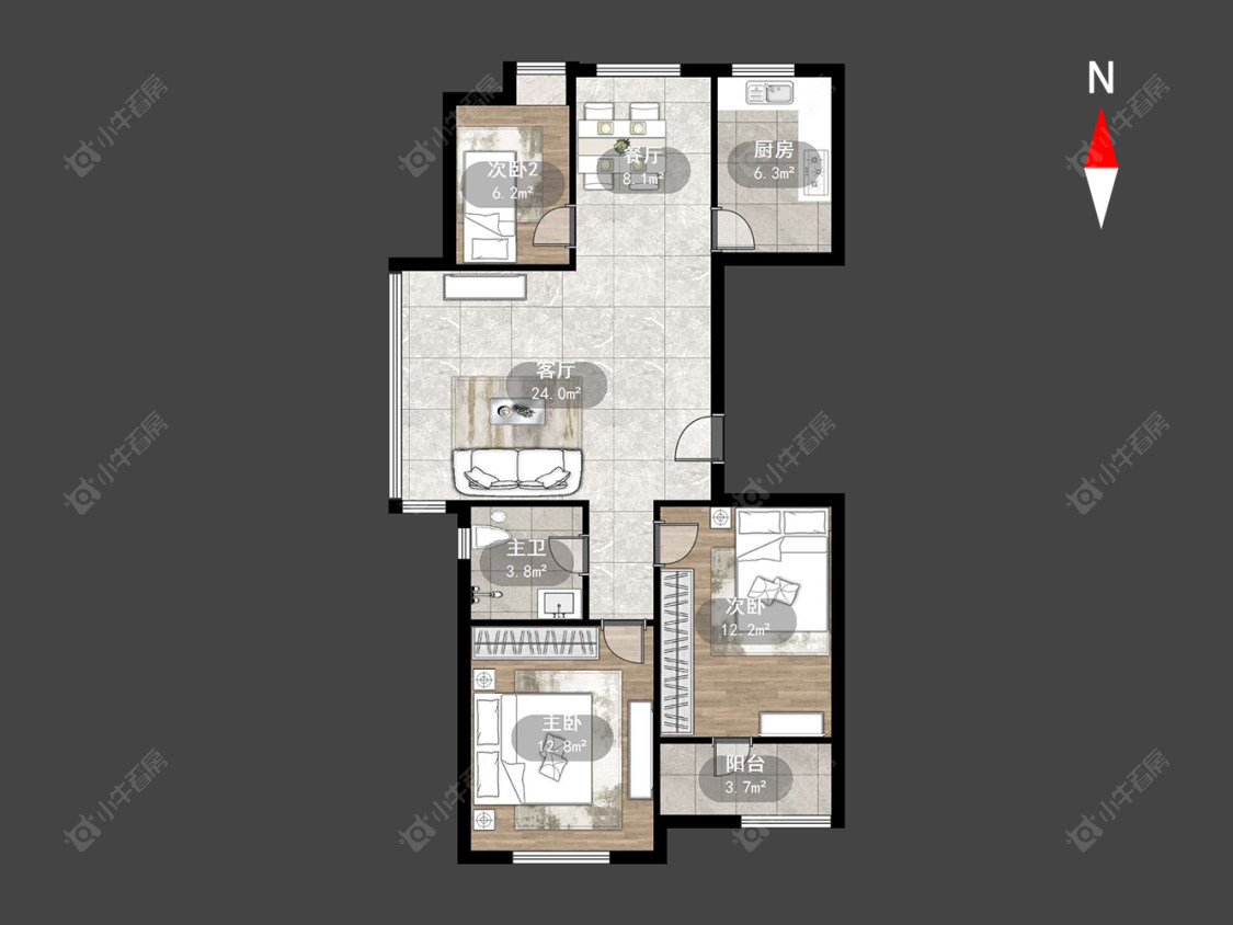 荆川里续建房源户型图 常州荆川里续建在售二手房源户型图_小牛看房