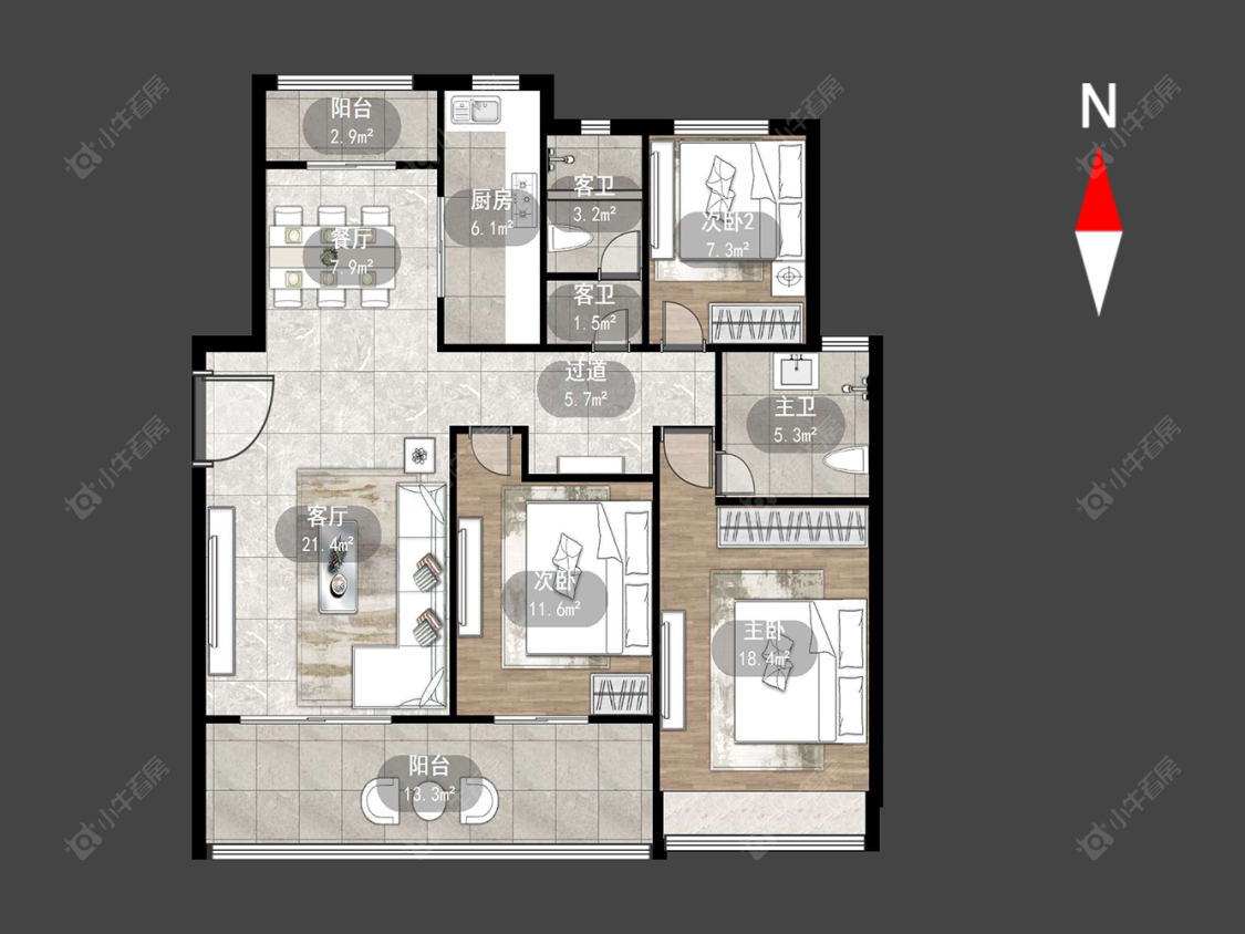 朗诗熙华府房源户型图 常州朗诗熙华府在售二手房源户型图_小牛看房