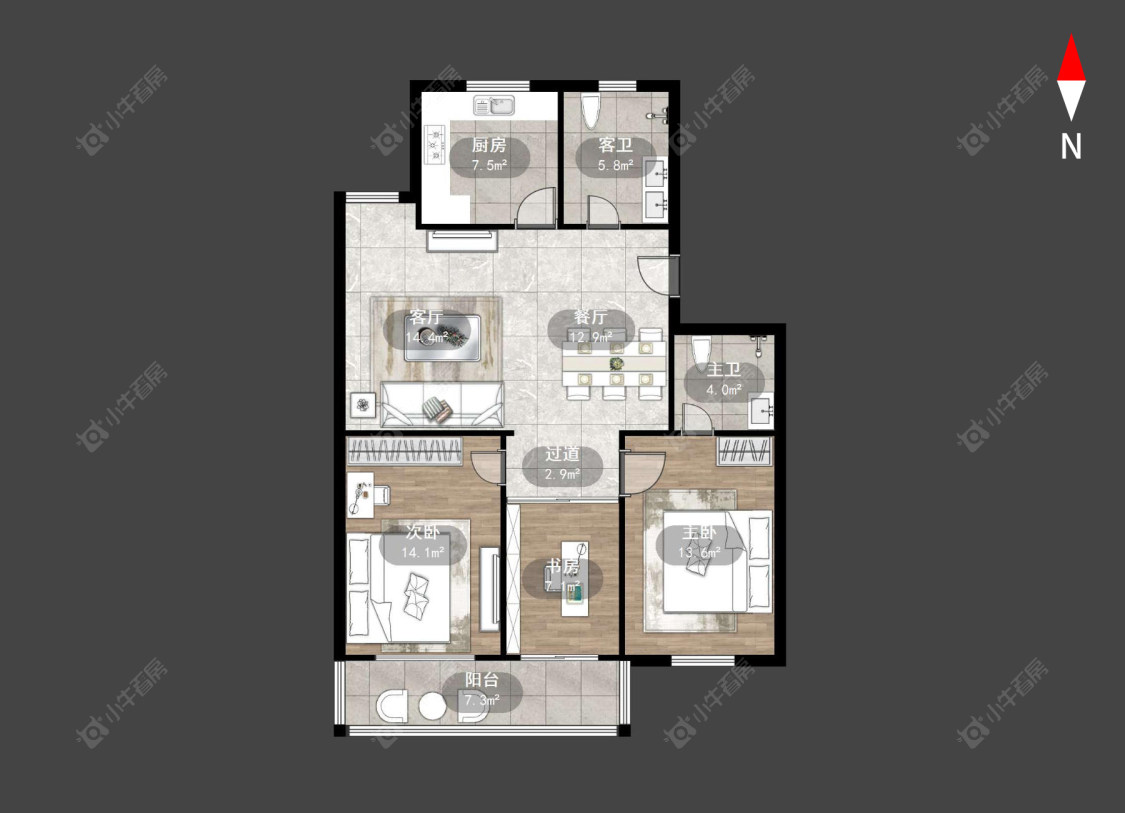 常州工人新村南在售二手房源户型图_小牛看房