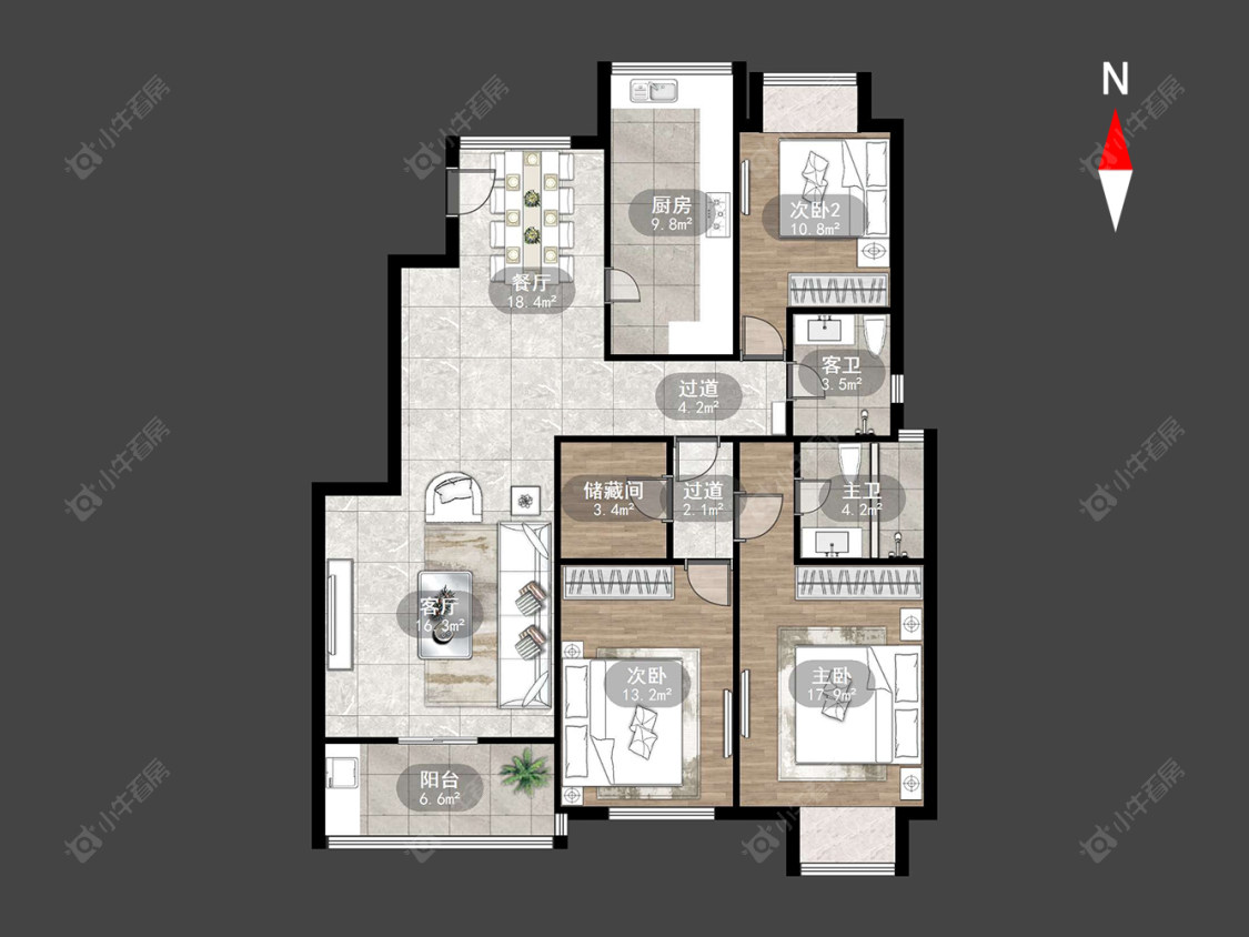 香江华廷花园房源户型图 常州香江华廷花园在售二手房源户型图_小牛看房