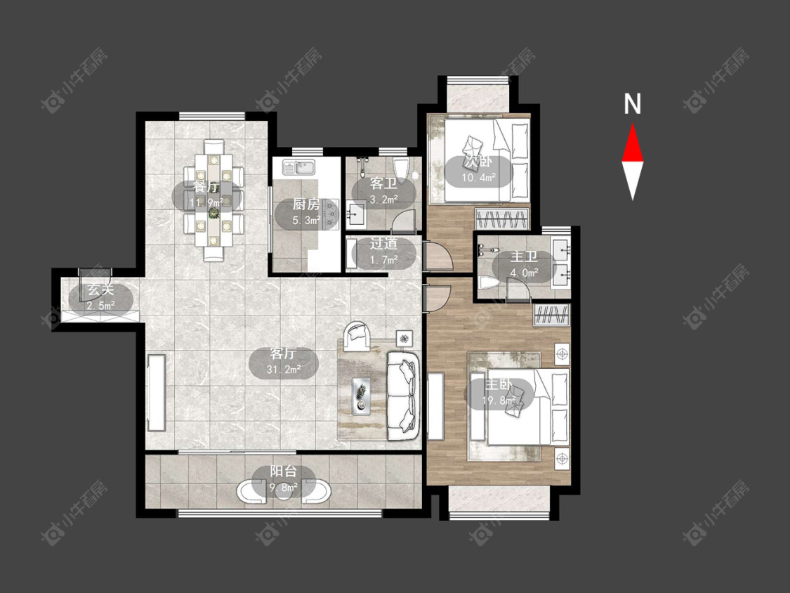 常州璟尚雅宸在售二手房源户型图_小牛看房
