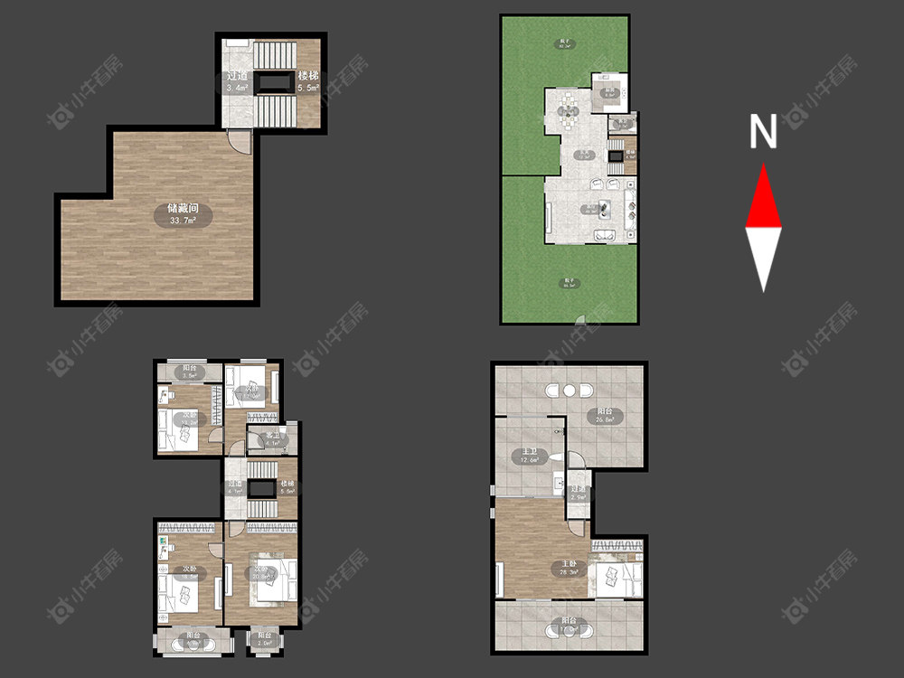 常州翡丽蓝湾别墅区在售二手房源户型图_小牛看房