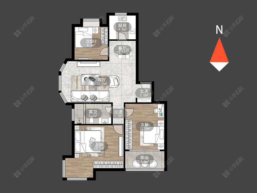 四季新城南苑房源户型图 常州四季新城南苑在售二手房源户型图_小牛看房
