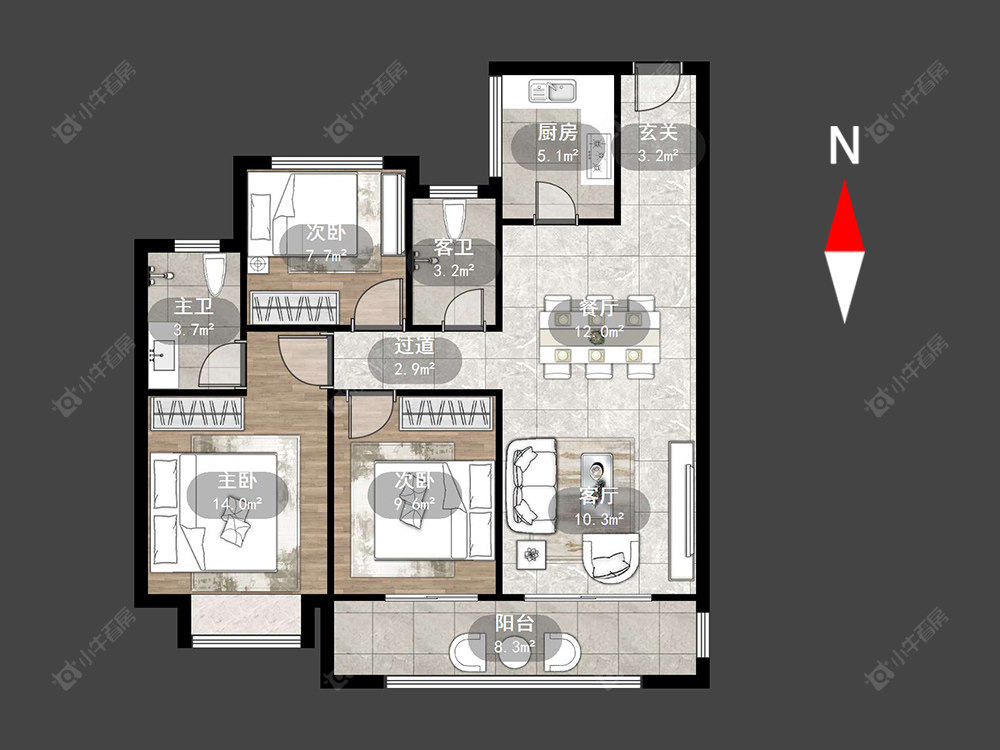 常州星河丹堤八区在售二手房源户型图_小牛看房