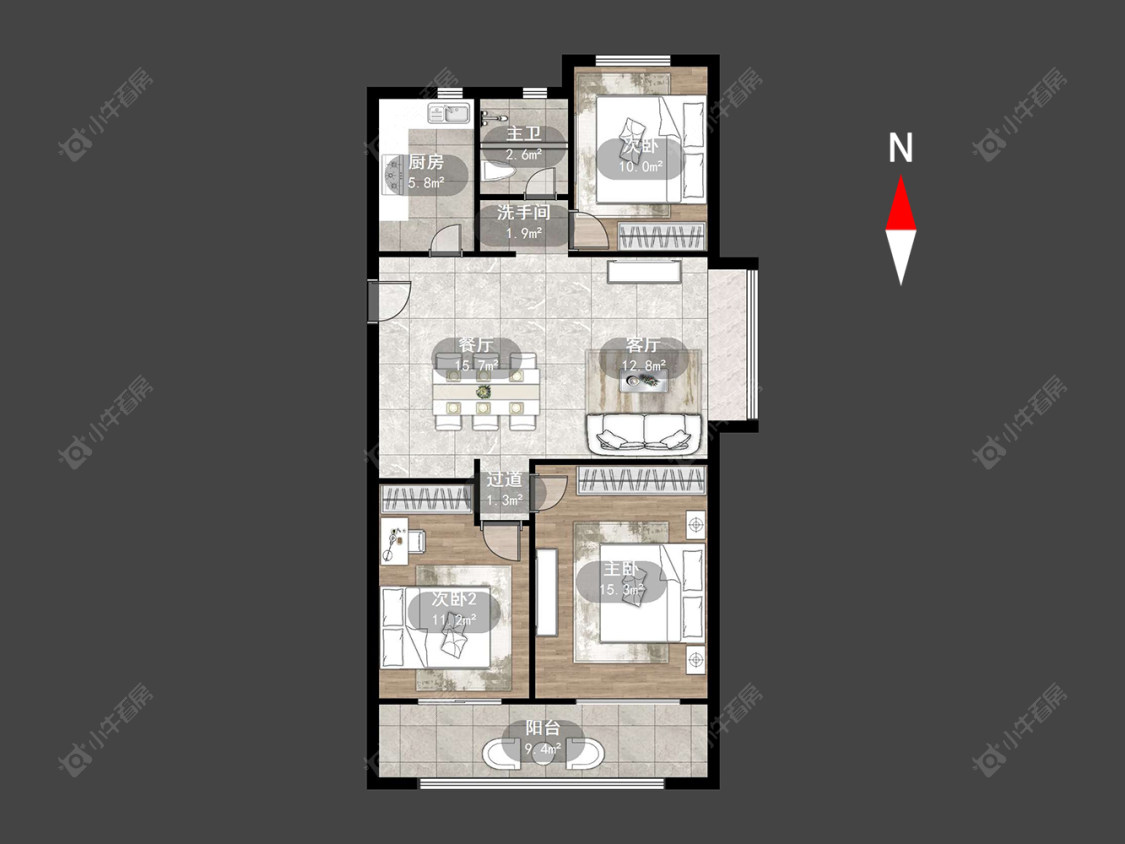 常州九洲花园三期在售二手房源户型图_小牛看房