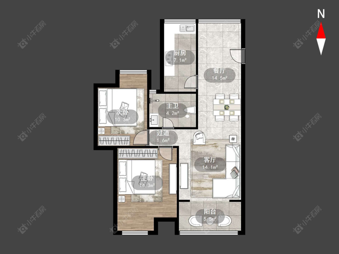 常州梧桐香郡一期在售二手房源户型图_小牛看房