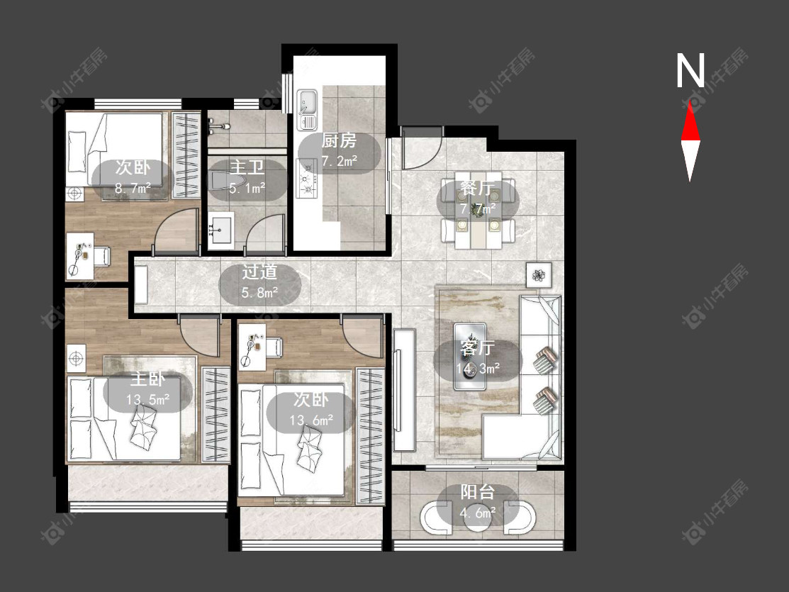 常州中海凤凰熙岸在售二手房源户型图_小牛看房