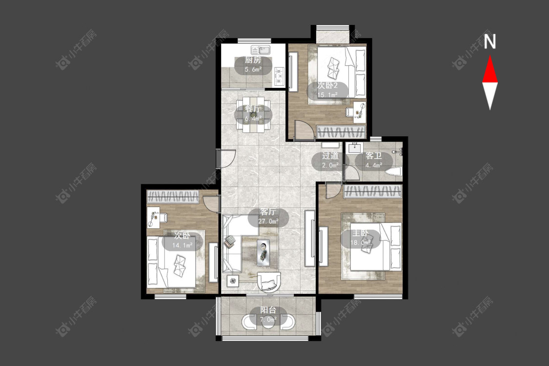常州新城南都雅苑在售二手房源户型图_小牛看房