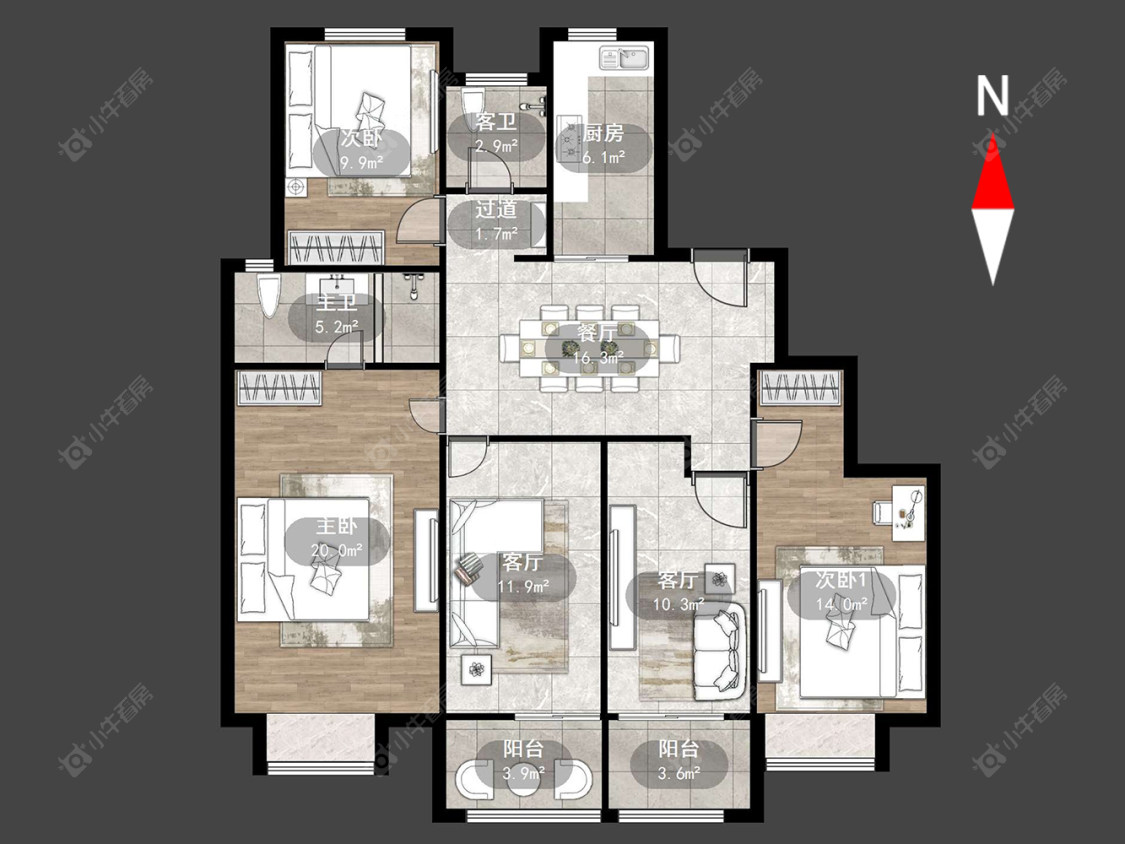 常州新城和昱云璟苑在售二手房源户型图_小牛看房