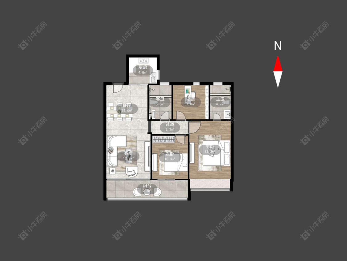 龙湖景粼天著房源户型图 常州龙湖景粼天著在售二手房源户型图_小牛看房
