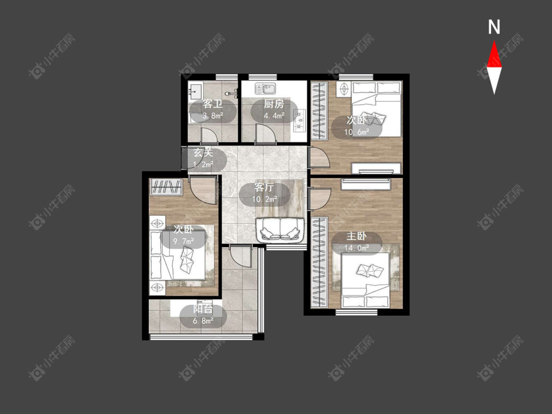 常州翠竹新村南区在售二手房源户型图_小牛看房