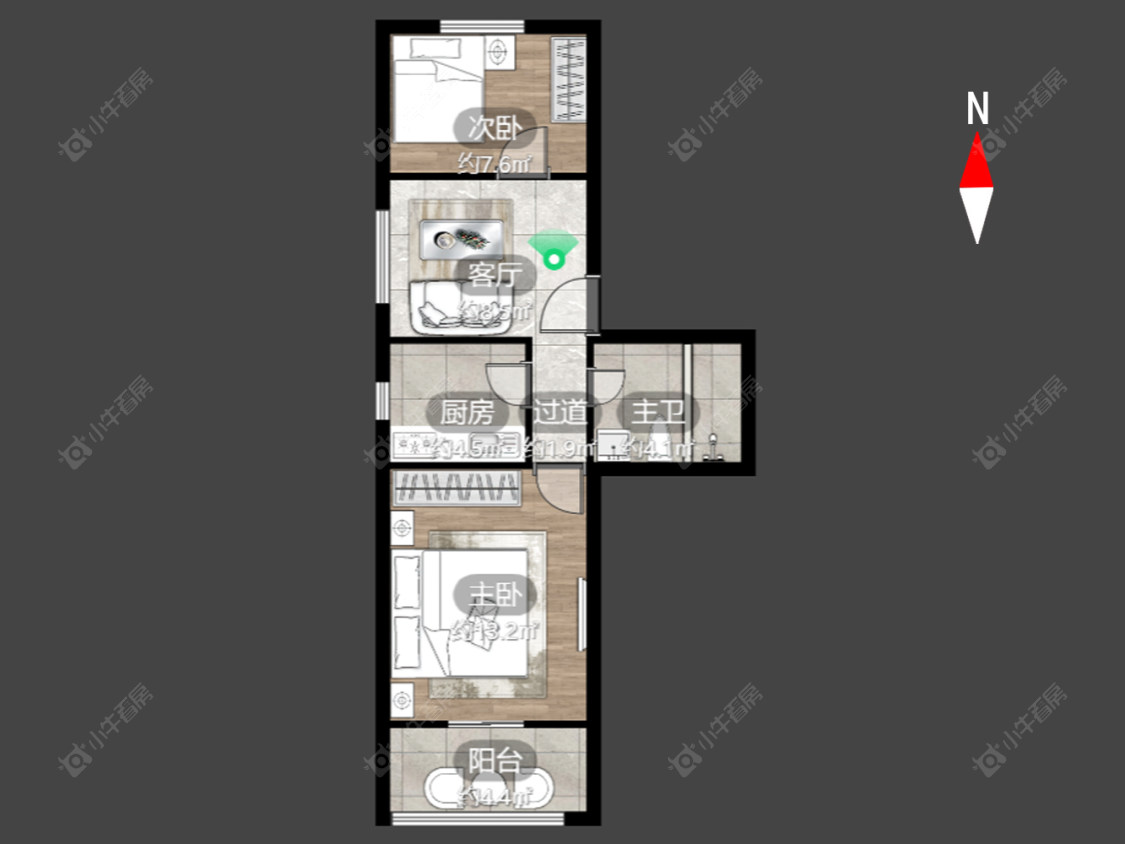 常州工人新村南在售二手房源户型图_小牛看房