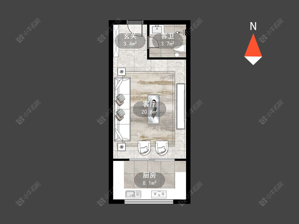 常州吾悦广场糖果公寓在售二手房源户型图_小牛看房