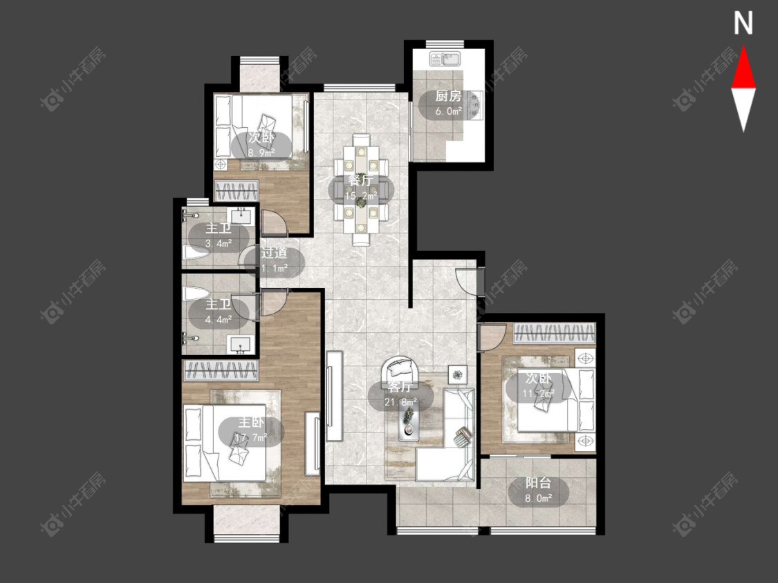 常州河景花园在售二手房源户型图_小牛看房