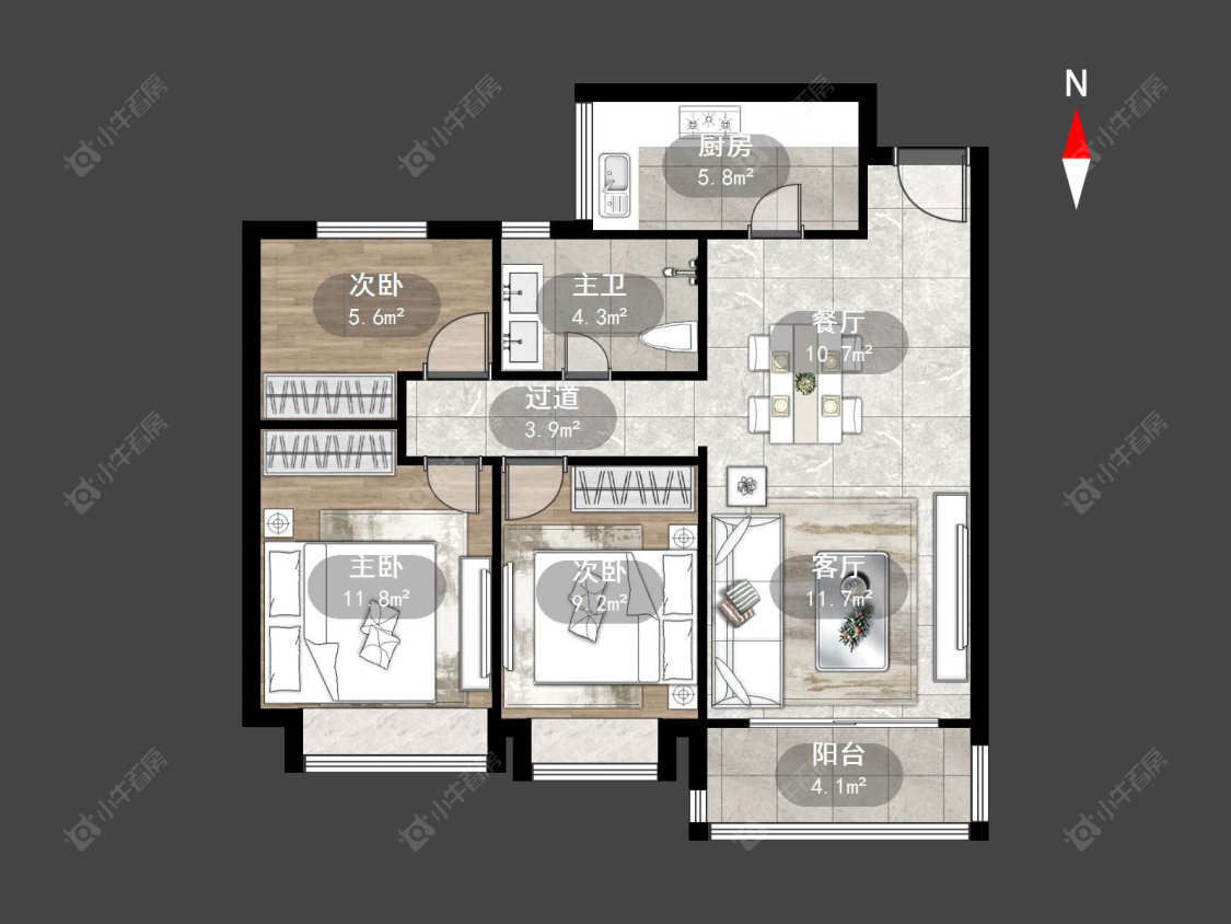 常州恒大悦府在售二手房源户型图_小牛看房