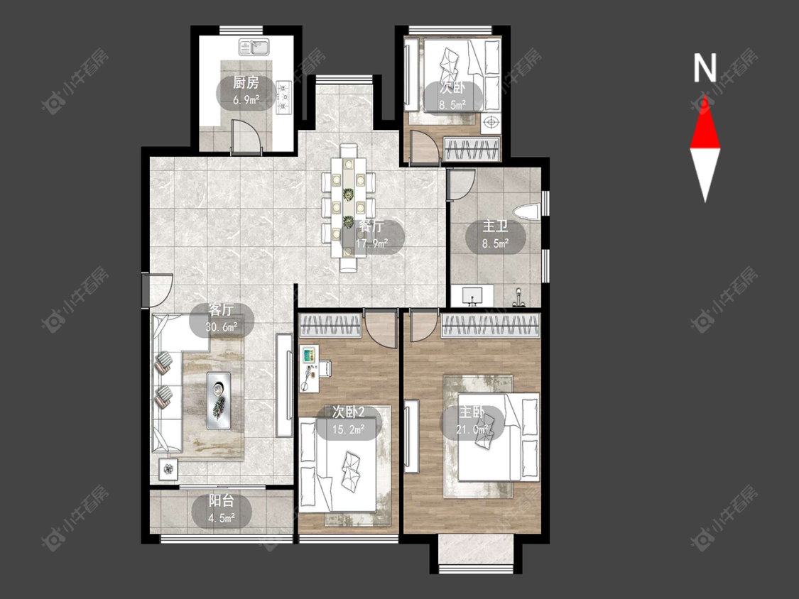 常州中海龙城花园西区在售二手房源户型图_小牛看房