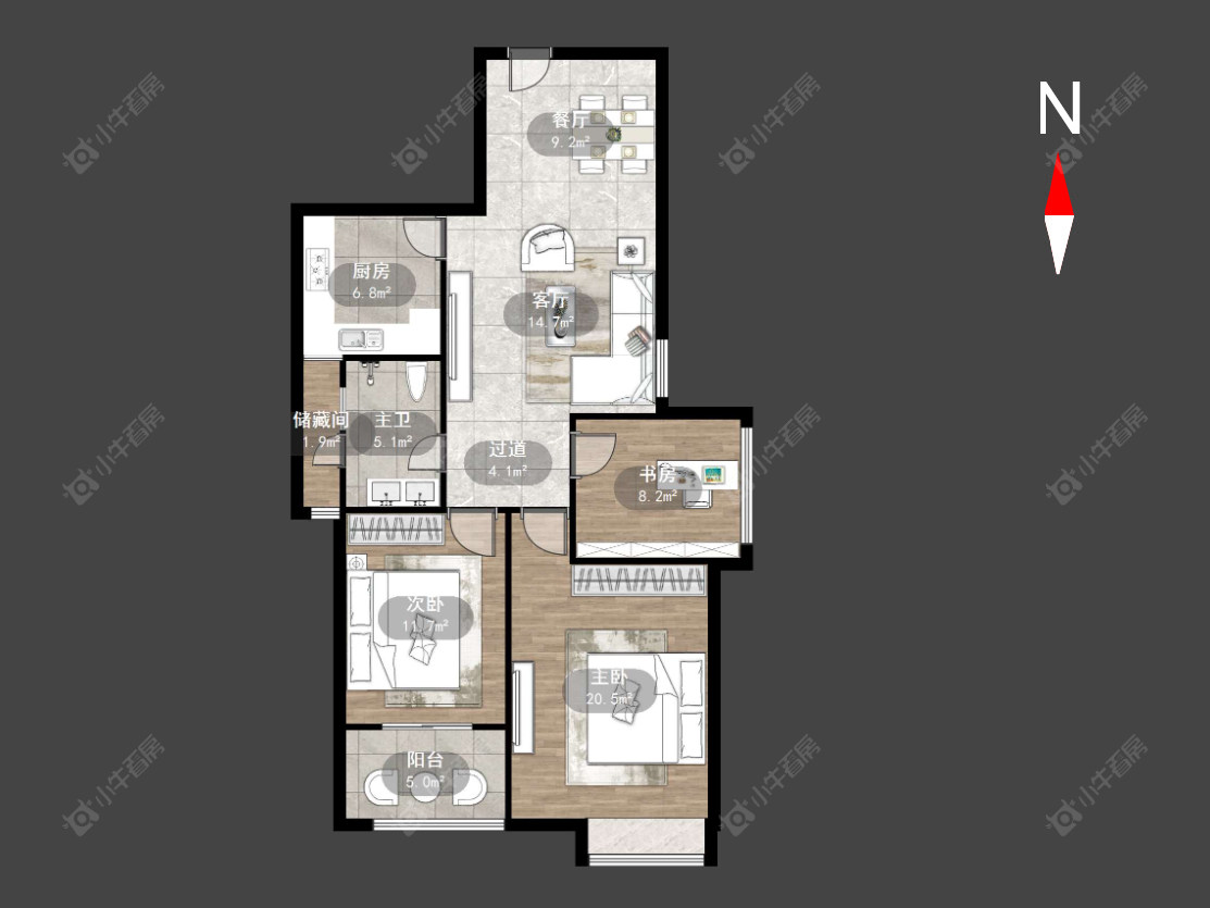 常州府河名居在售二手房源户型图_小牛看房