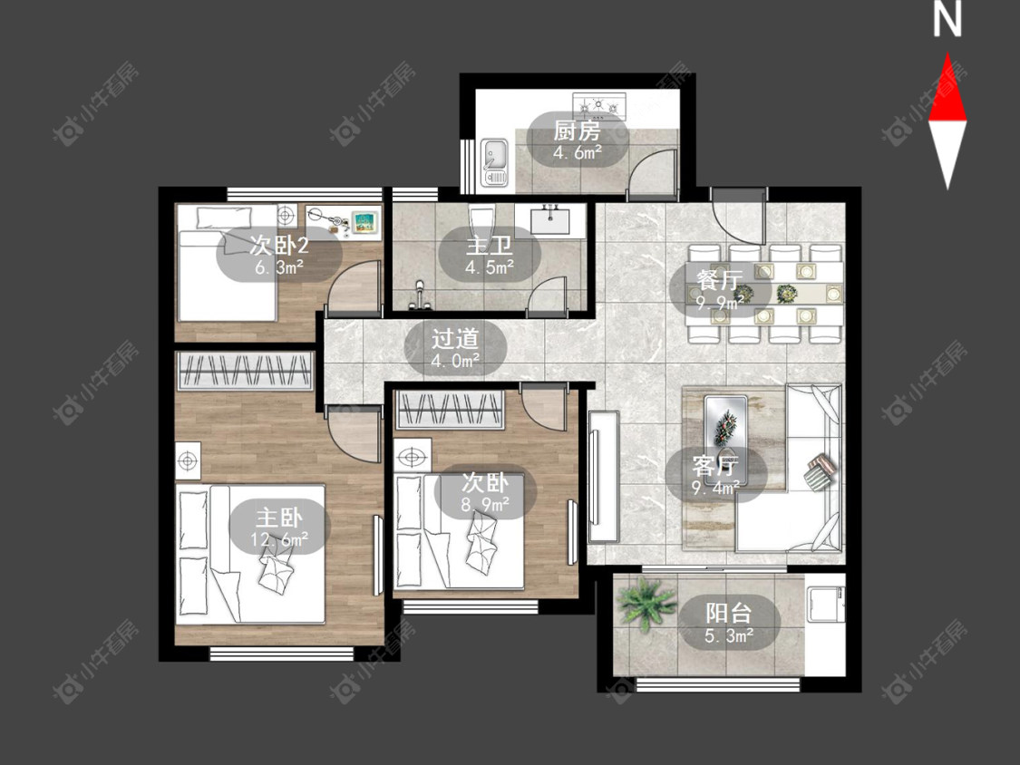 龙东花园房源户型图 常州龙东花园在售二手房源户型图_小牛看房