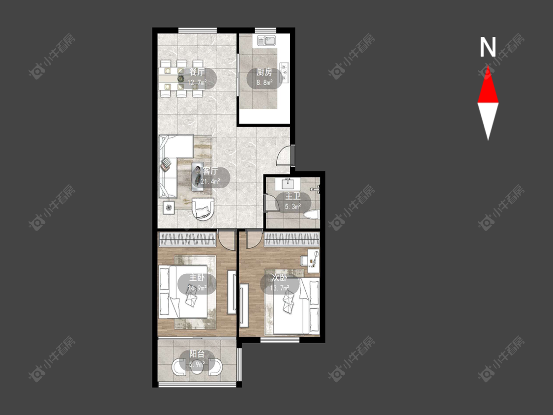 常州前桥新村在售二手房源户型图_小牛看房