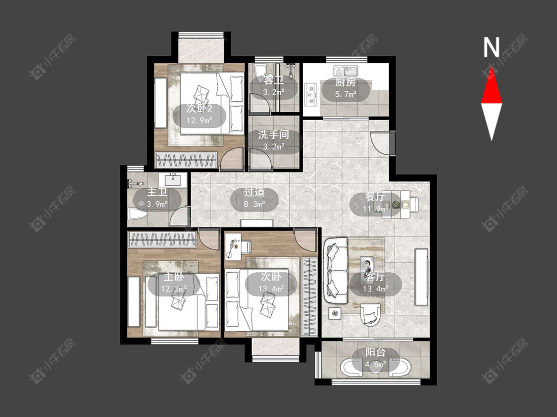 常州百馨西苑一二期在售二手房源户型图_小牛看房