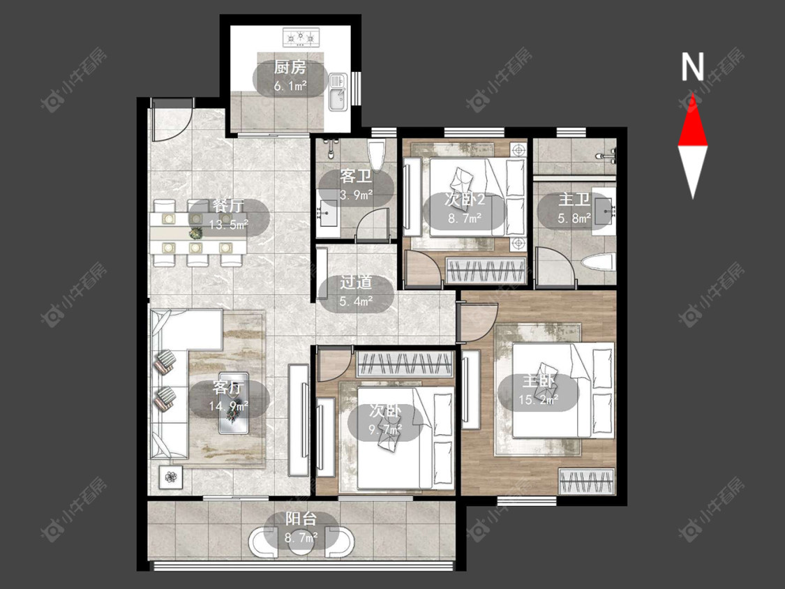 常州山水雅居在售二手房源户型图_小牛看房