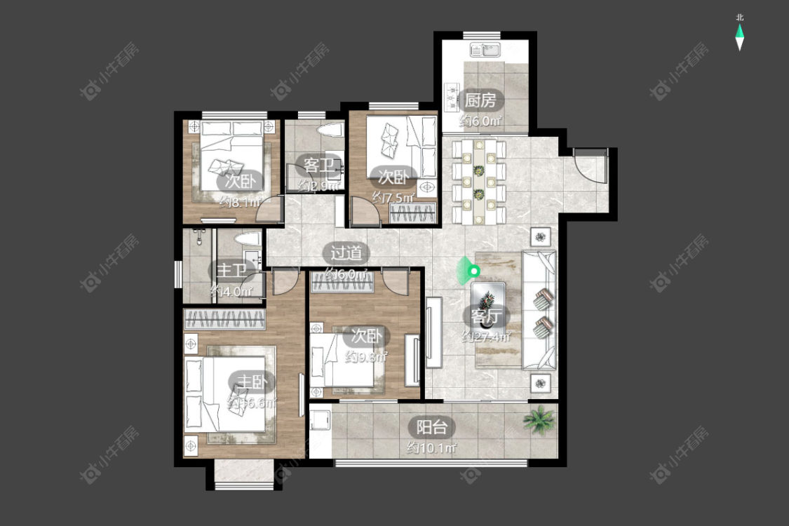 常州华润国际六期在售二手房源户型图_小牛看房