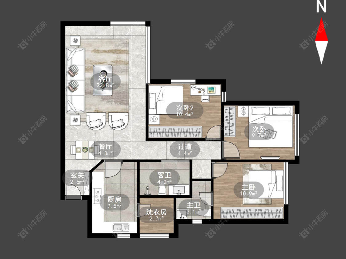 常州福康宁花园在售二手房源户型图_小牛看房