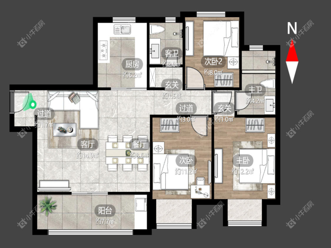 常州万科弘阳君望甲第3室2厅在租房源出租