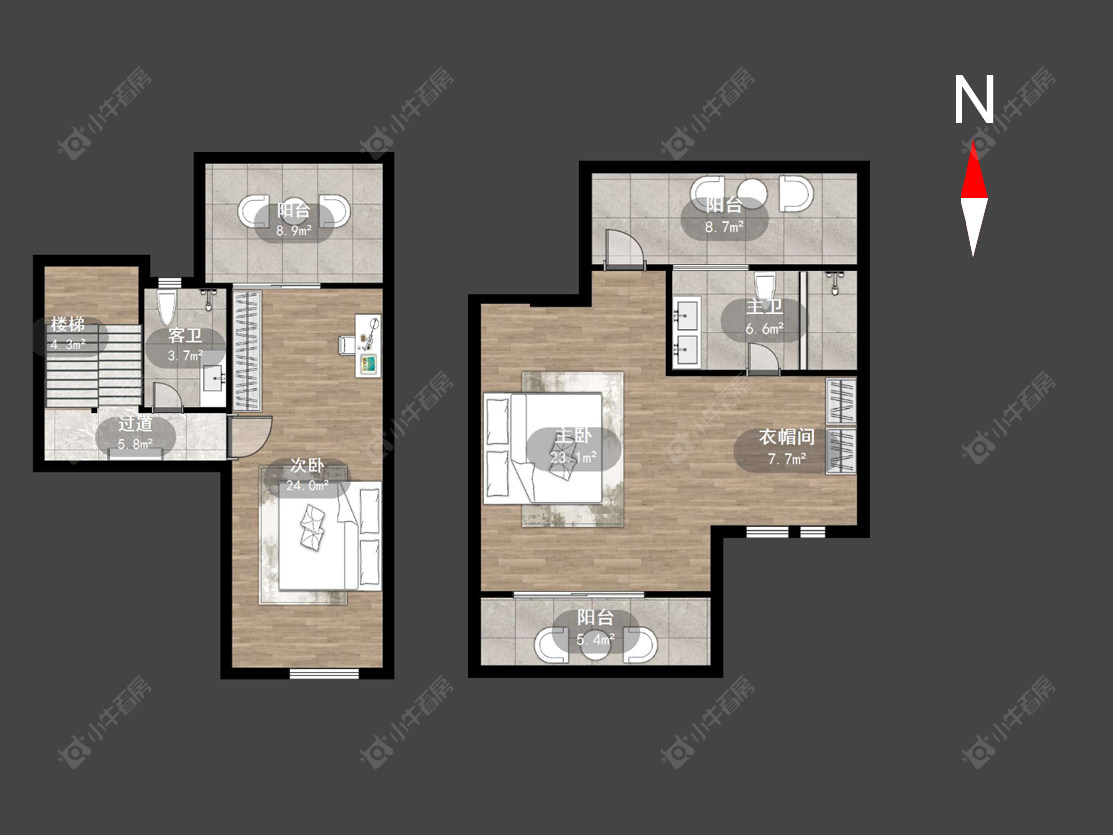 常州高成天鹅湖别墅区在售二手房源户型图_小牛看房