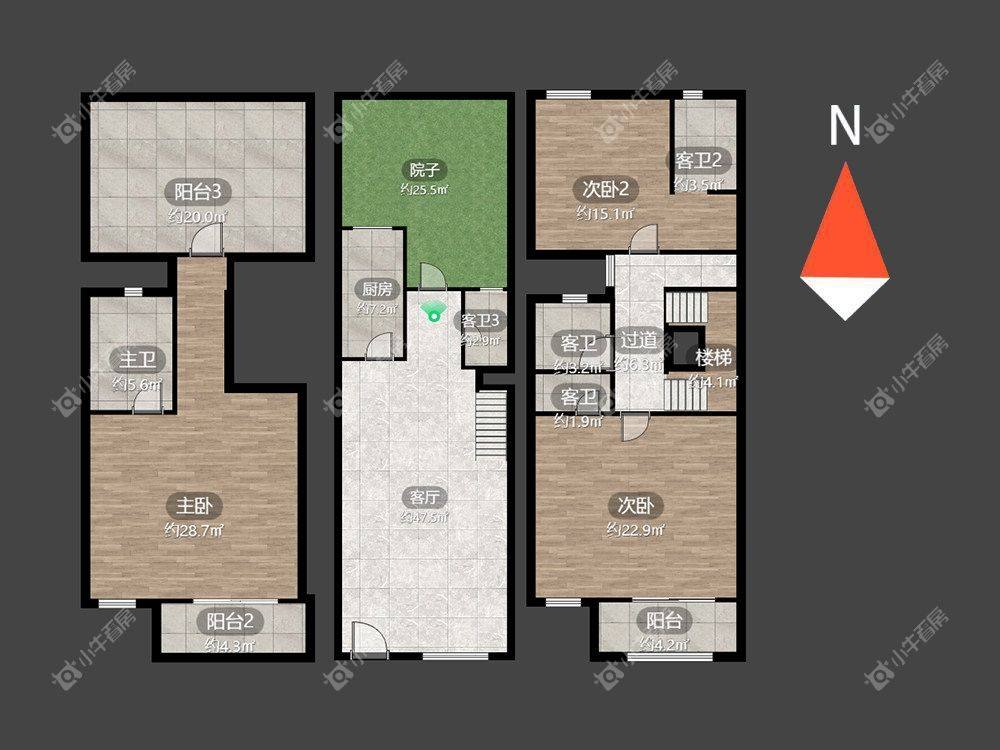 常州常发御龙山花园别墅区在租房源户型图_小牛看房