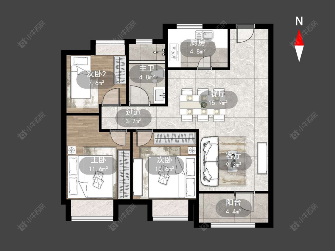 常州万科四季都会在售二手房源户型图_小牛看房