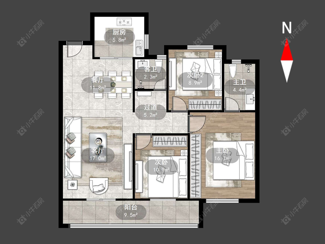 常州山水雅居在售二手房源户型图_小牛看房