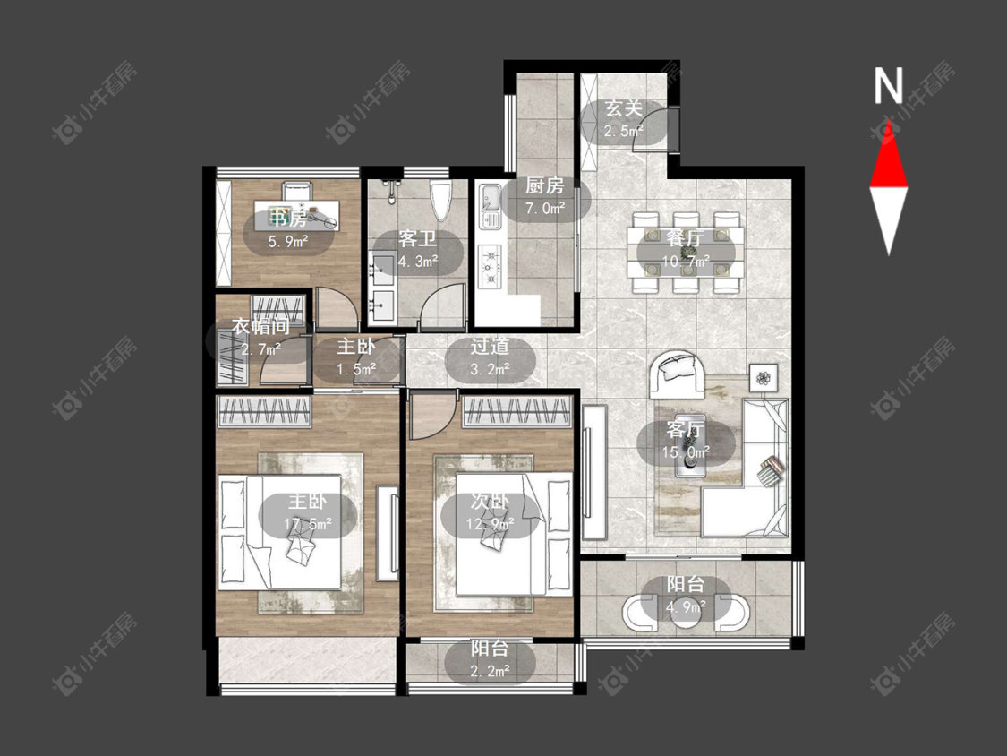 常州御城在售二手房源户型图_小牛看房