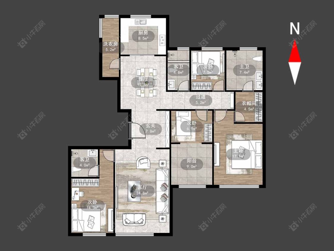 新城帝景南区房源户型图 常州新城帝景南区在售二手房源户型图_小牛看房