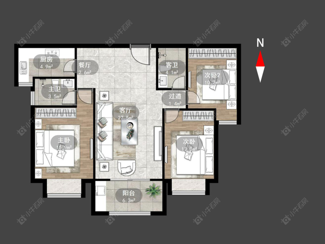 常州大名城南区在售二手房源户型图_小牛看房