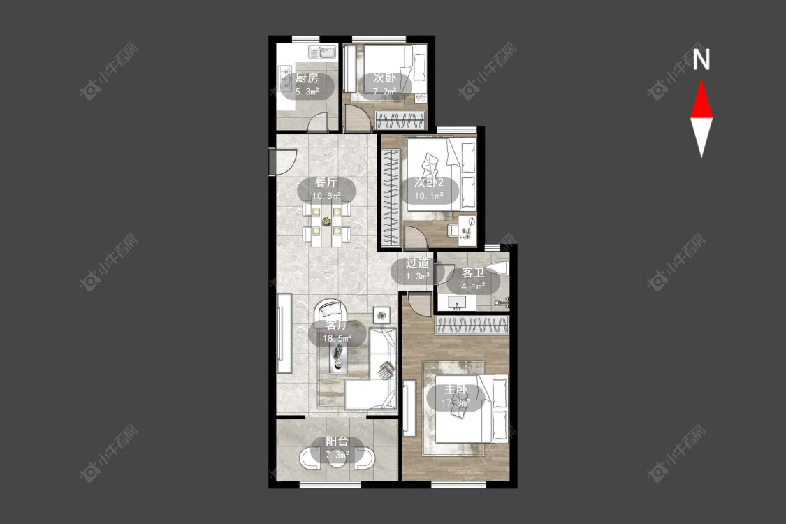 常州紫金城北区在售二手房源户型图_小牛看房