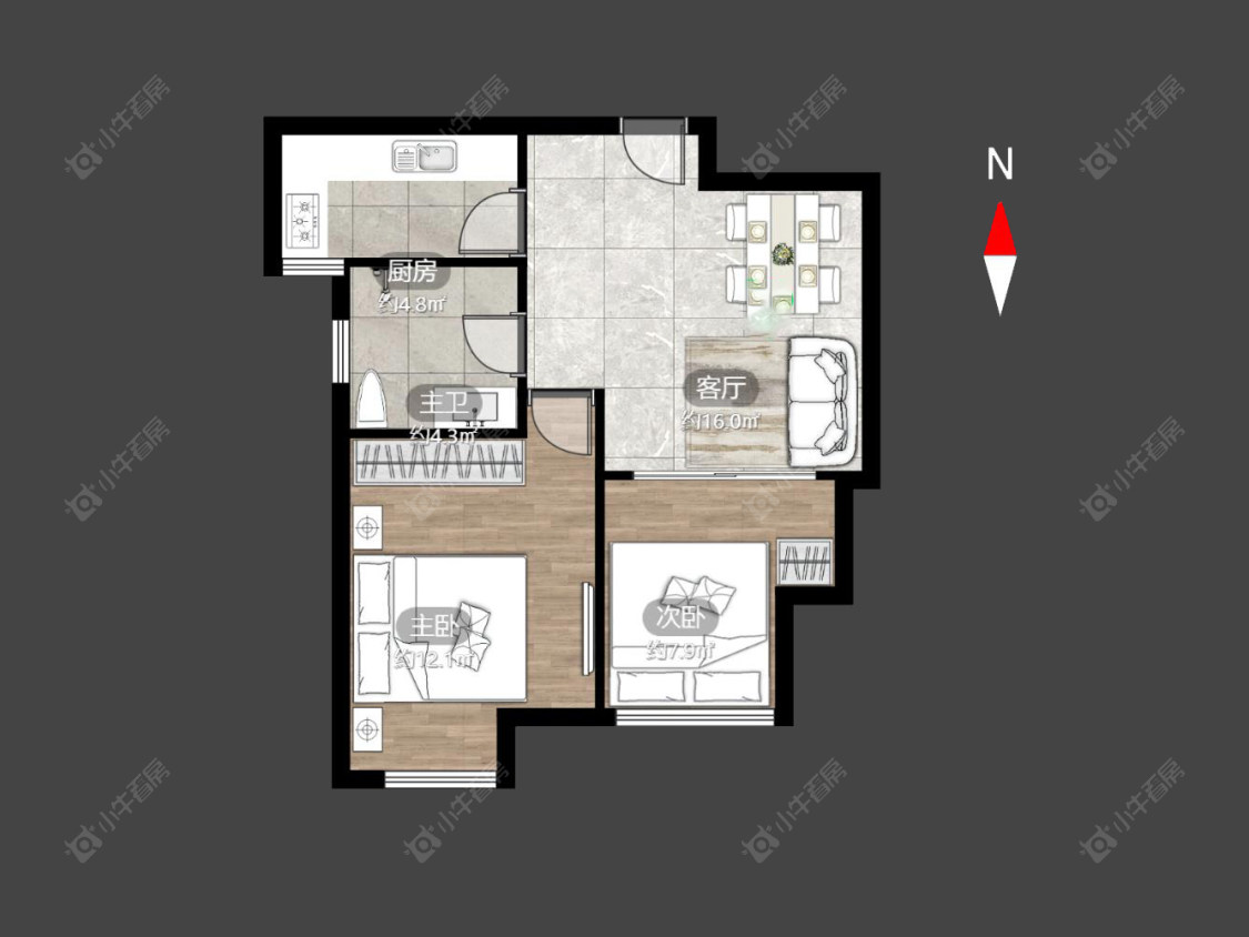 常州荣盛馨河郦舍在售二手房源户型图_小牛看房
