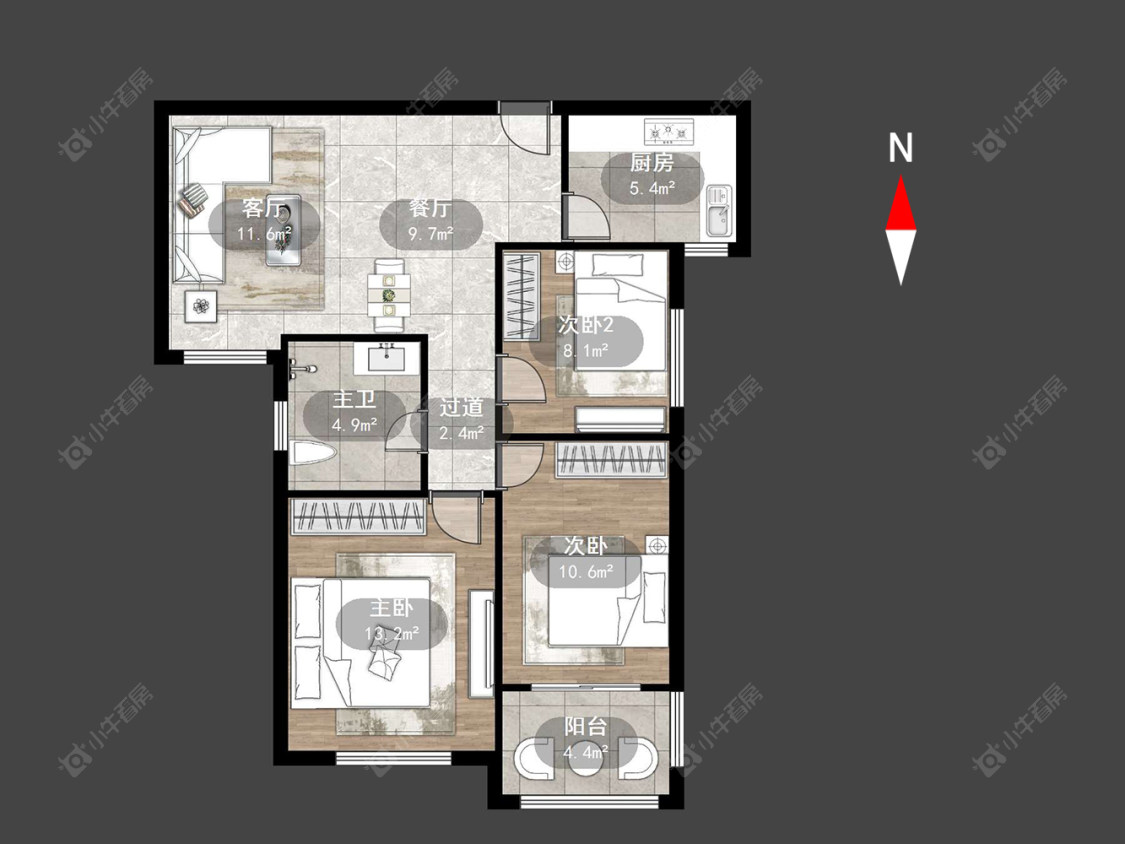 常州银河湾第一城二期在售二手房源户型图_小牛看房
