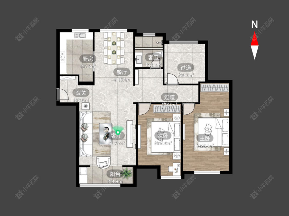 常州景瑞望府在售二手房源户型图_小牛看房